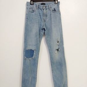 Uniqlo Straight Ripped Denim Jeans